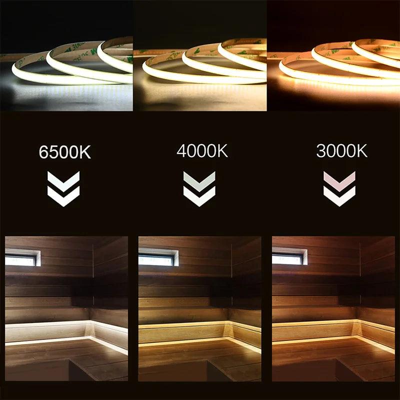 LED Strip COB 5mm 384LEDs/m DC12V/24V 5М - LEDOF