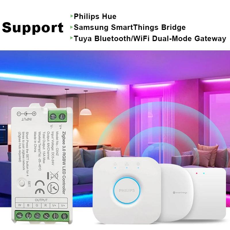Zigbee 3.0 LED Controller WiFi 2.4GHz CCT RGB RGBW RGBCCT DC5V-24V - LEDOF