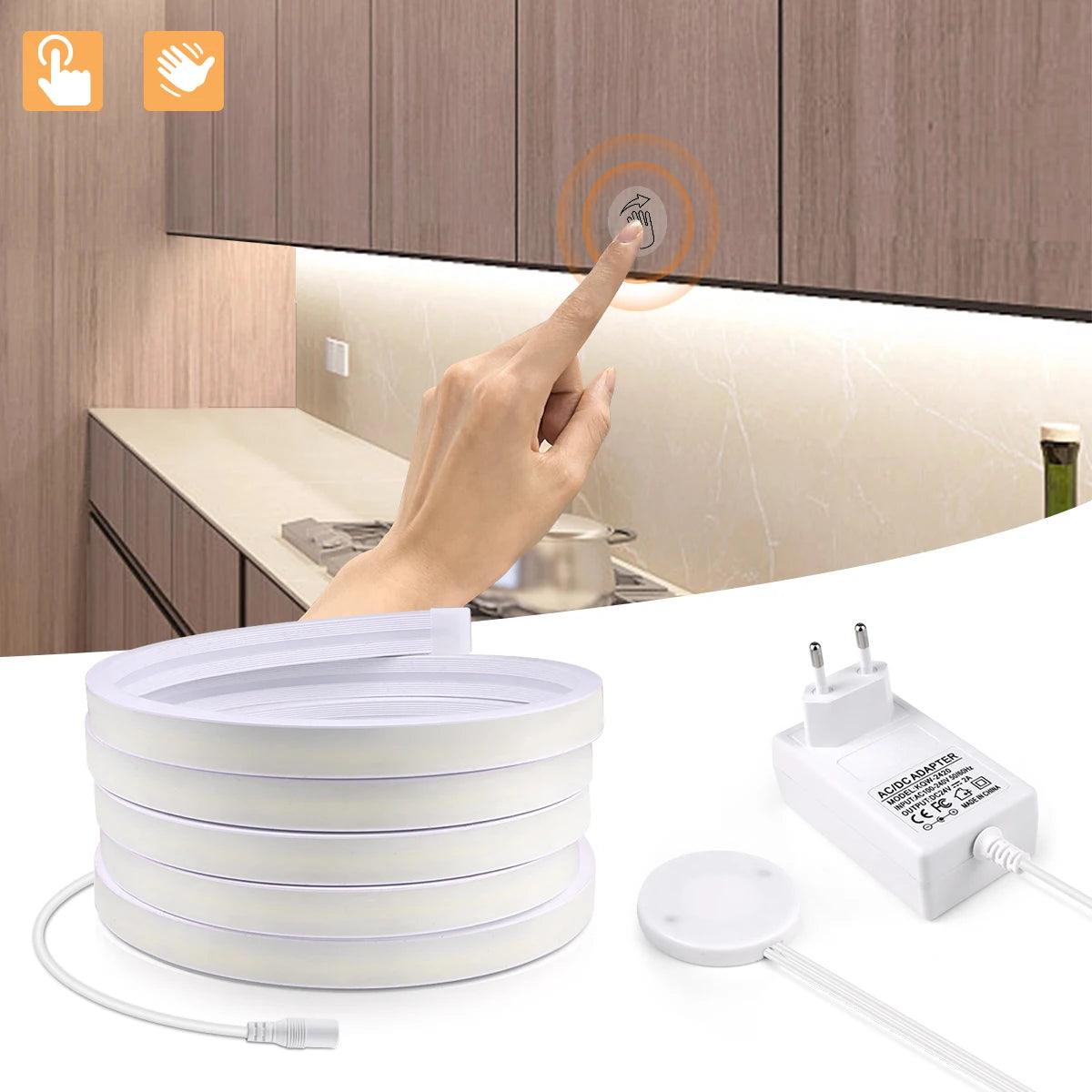 LED Strip COB NEON Touch Sensor 320LEDs/m IP67 SET 5M - LEDOF