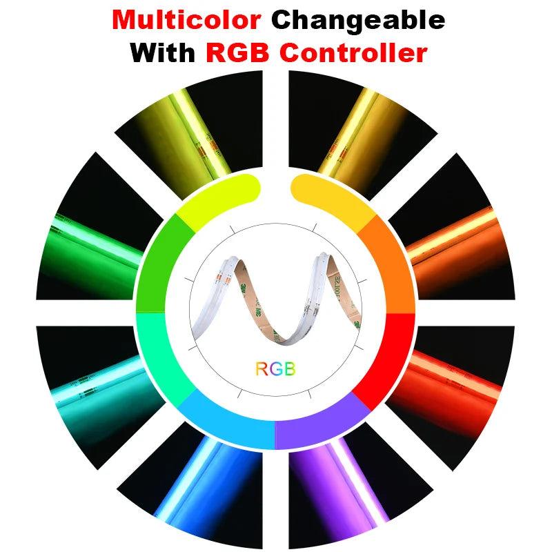 LED Strip COB 576 LEDs/m RGB DC12V 24V IP20 5М - LEDOF