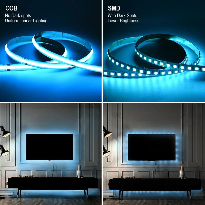 LED Strip COB 576 LEDs/m RGB DC12V 24V IP20 5М - LEDOF