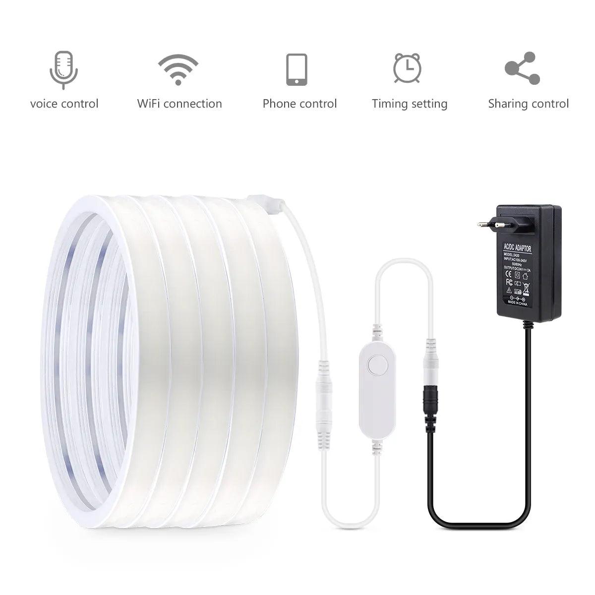 COB LED Strip Neon 320 LEDs/m 24V IP67 WIFI SET - LEDOF